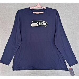 NEW! Fanatics Seattle Seahawks Long Sleeve T Shirt Mens 4X/4XB Blue NFL Football